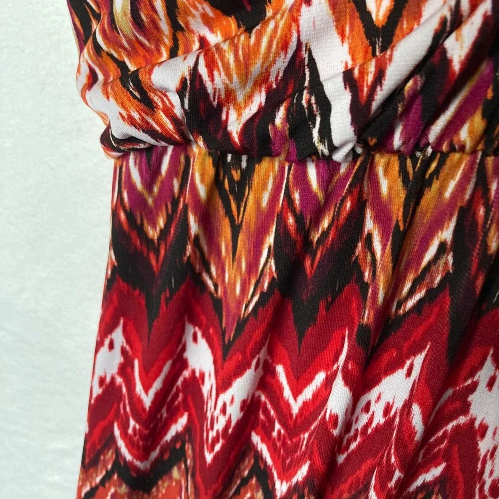 VTG Shelby Palmer Blouson Chevron Maxi Dress Womens 24 24W Plus Maximalist $89